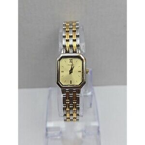 Vintage Pulsar by Seiko Womens Quartz Tank Watch Two Toned Bracelet New Battery